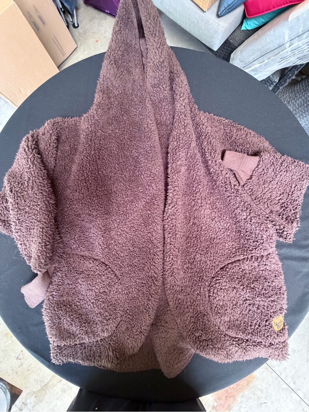 Nordic Beach Brown Original Body Wrap Hooded Teddy Cardigan One Size